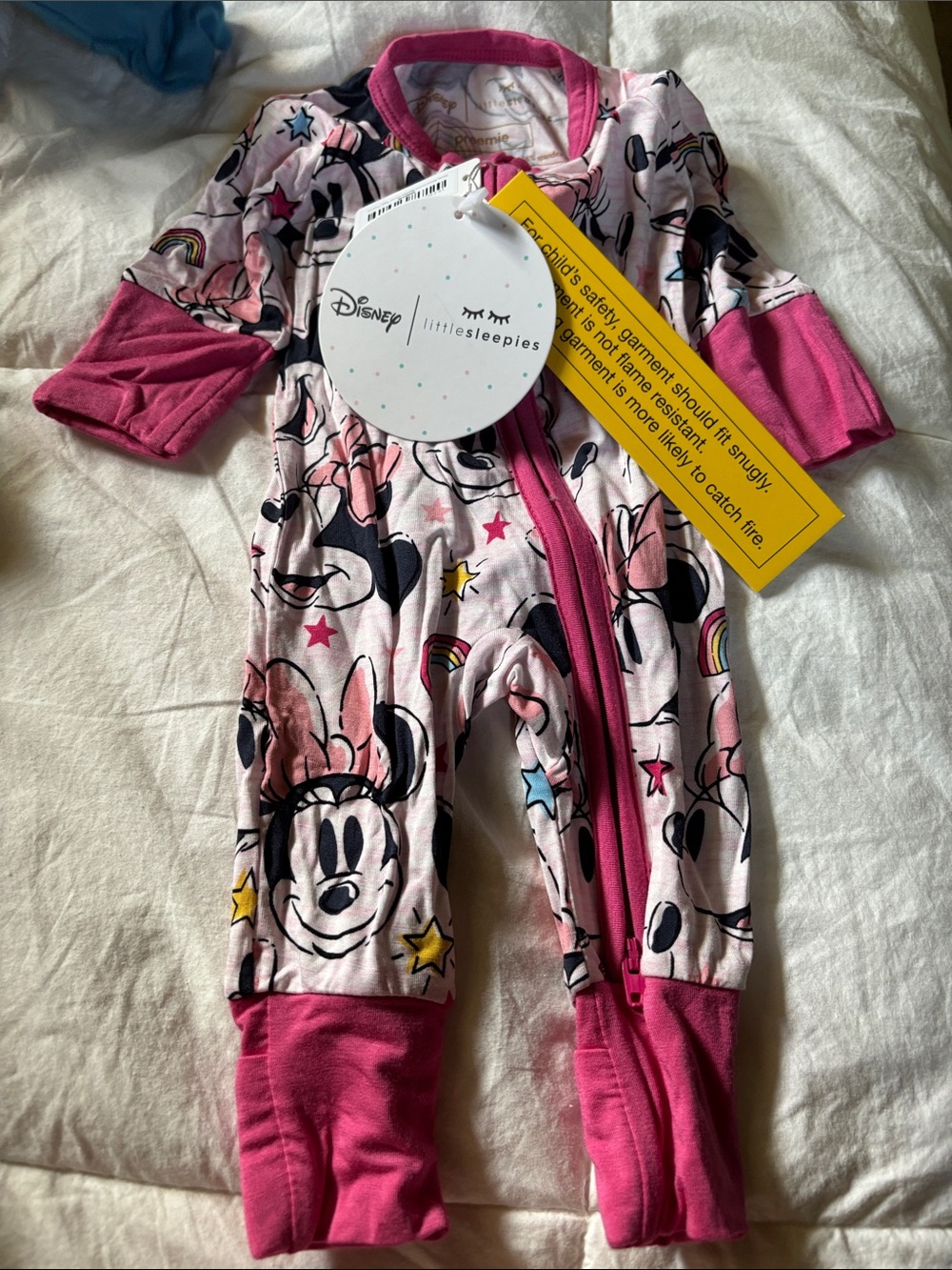 Little Sleepies Minnie Mouse Pink and Magenta Footie